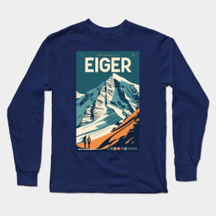 A Vintage Travel Art of Eiger - Switzerland Long Sleeve T-Shirt